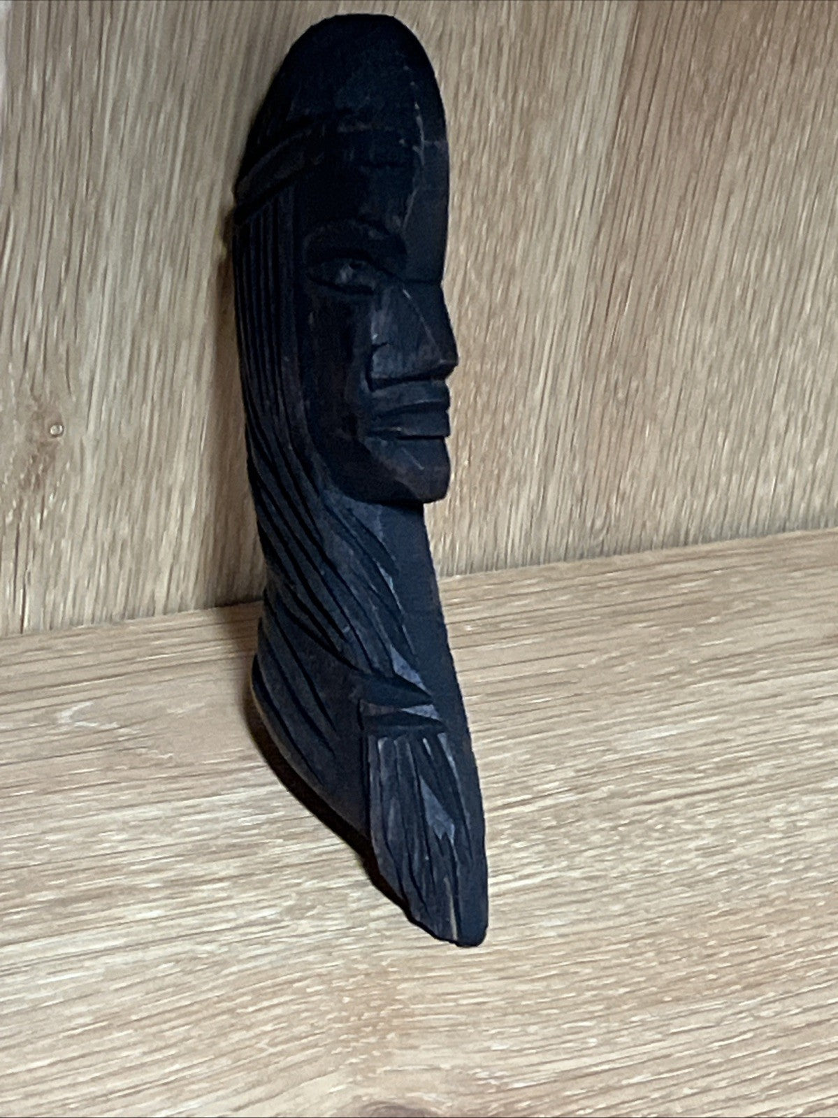 Osabel Tallado A Mano Argentina Wood Carving Lady Head Small Wall Hanging Art