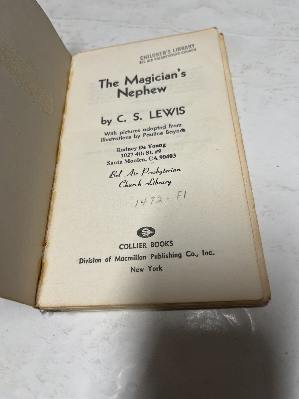 C. S. Lewis The Chronicles Of Narnia  Book  1, 2, 3, 5, & 6 Collier Books 1970s