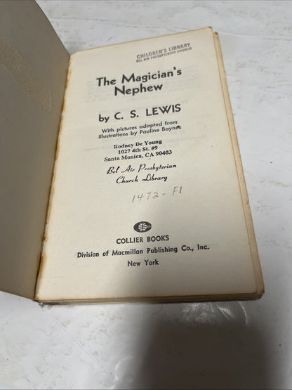 C. S. Lewis The Chronicles Of Narnia  Book  1, 2, 3, 5, & 6 Collier Books 1970s