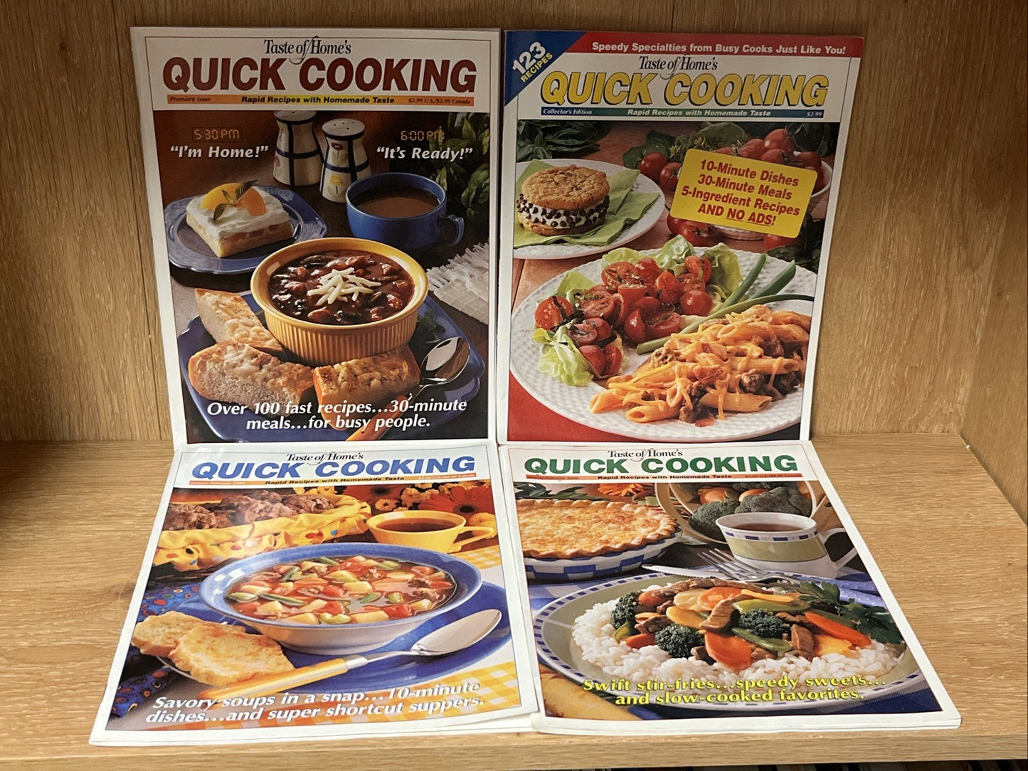 Lot of 4 Taste of Home Quick Cooking & Eating Well Magazine Back Issues