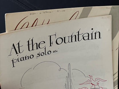 Inez Howell Piano Solo Music Single Sheet Whirlwind & At The Fountain 1952 /1953