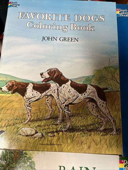 Lot of 4 Coloring Books Lots Jan Sovak ,Pat Stewart,John Green & Annika Bernhard