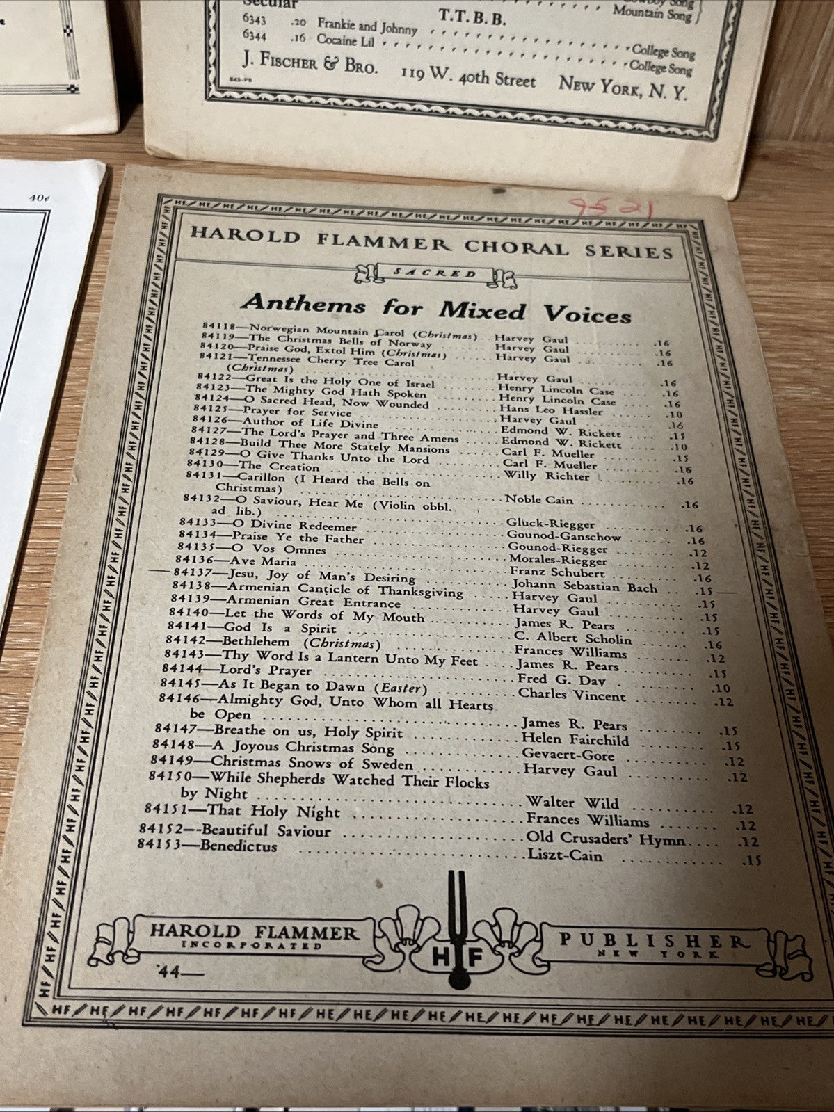 Lot Of 4 Choral Chorus Octavo Series Sheet Music,Ave Maria SATB 1927/1929/44-63