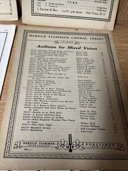Lot Of 4 Choral Chorus Octavo Series Sheet Music,Ave Maria SATB 1927/1929/44-63