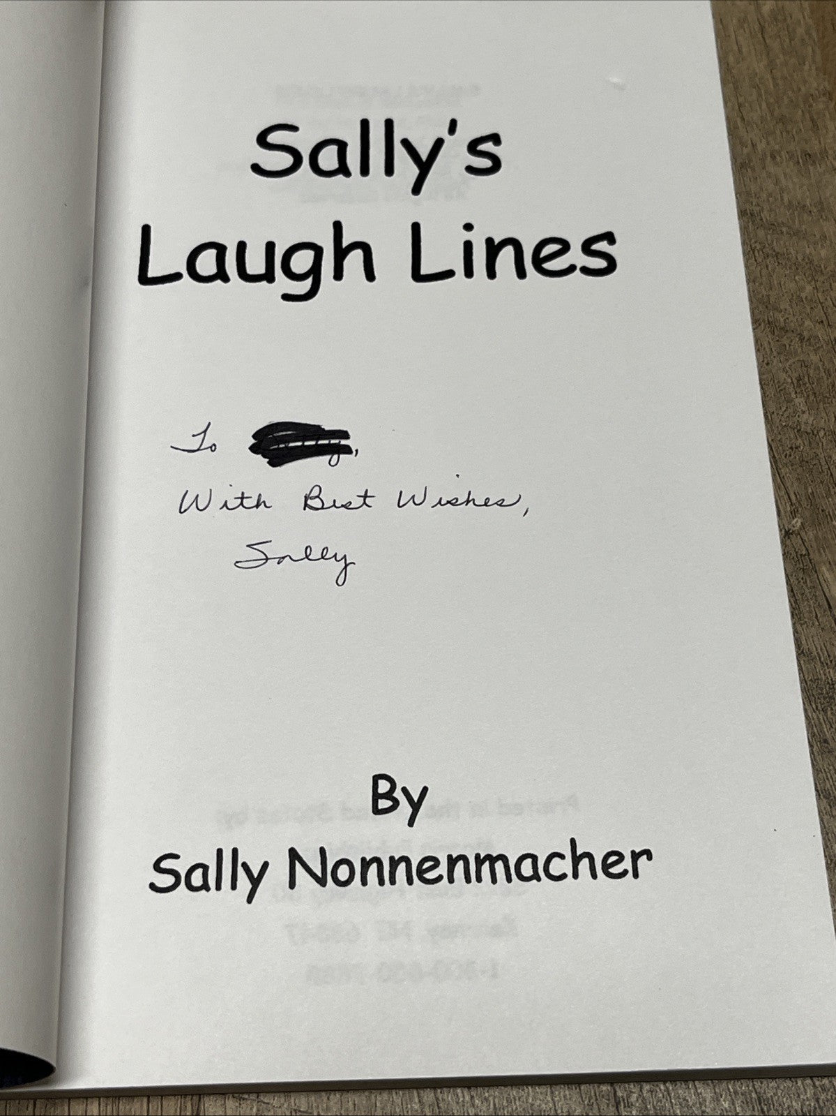Sally’s Laugh Lines by Sally Nonnenmacher First Printing 2002 SIGNED COPY
