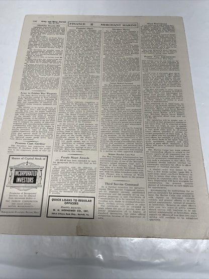 Army Navy Journal Washington DC Vol. 81, No 38, May 20, (1944)