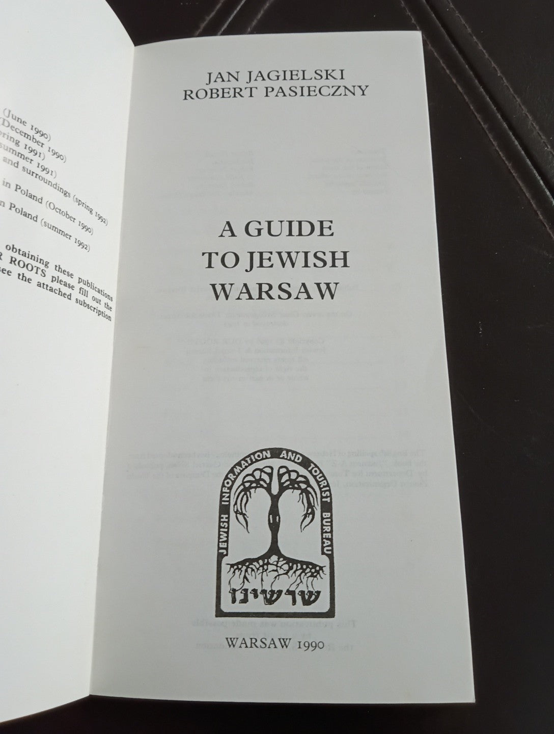 A GUIDE TO JEWISH WARSAW POLAND 1990 Judaica BOOK with MAPS 64 Pages