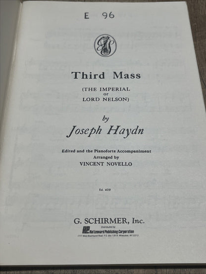 Masses and Vespers Third Mass : The Imperial or LORD Nelson Joseph Haydn