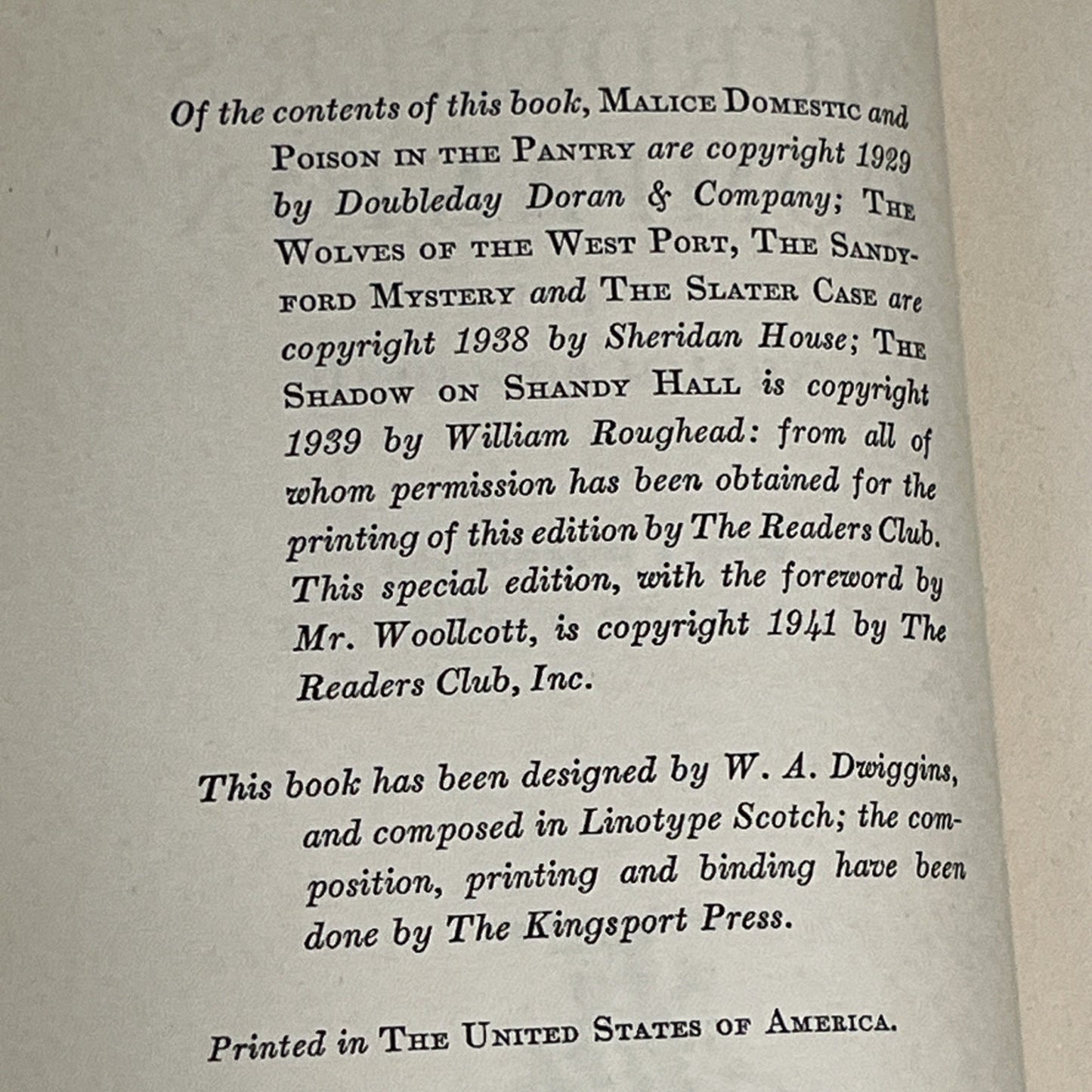 The Murderer’s  Companion By William Roughead Vintage HC/DJ The Reader’s Club