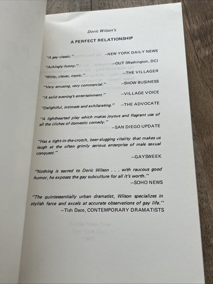 PERFECT RELATIONSHIP: A DOMESTIC COMEDY IN TWO ACTS By Doric Wilson *Excellent*