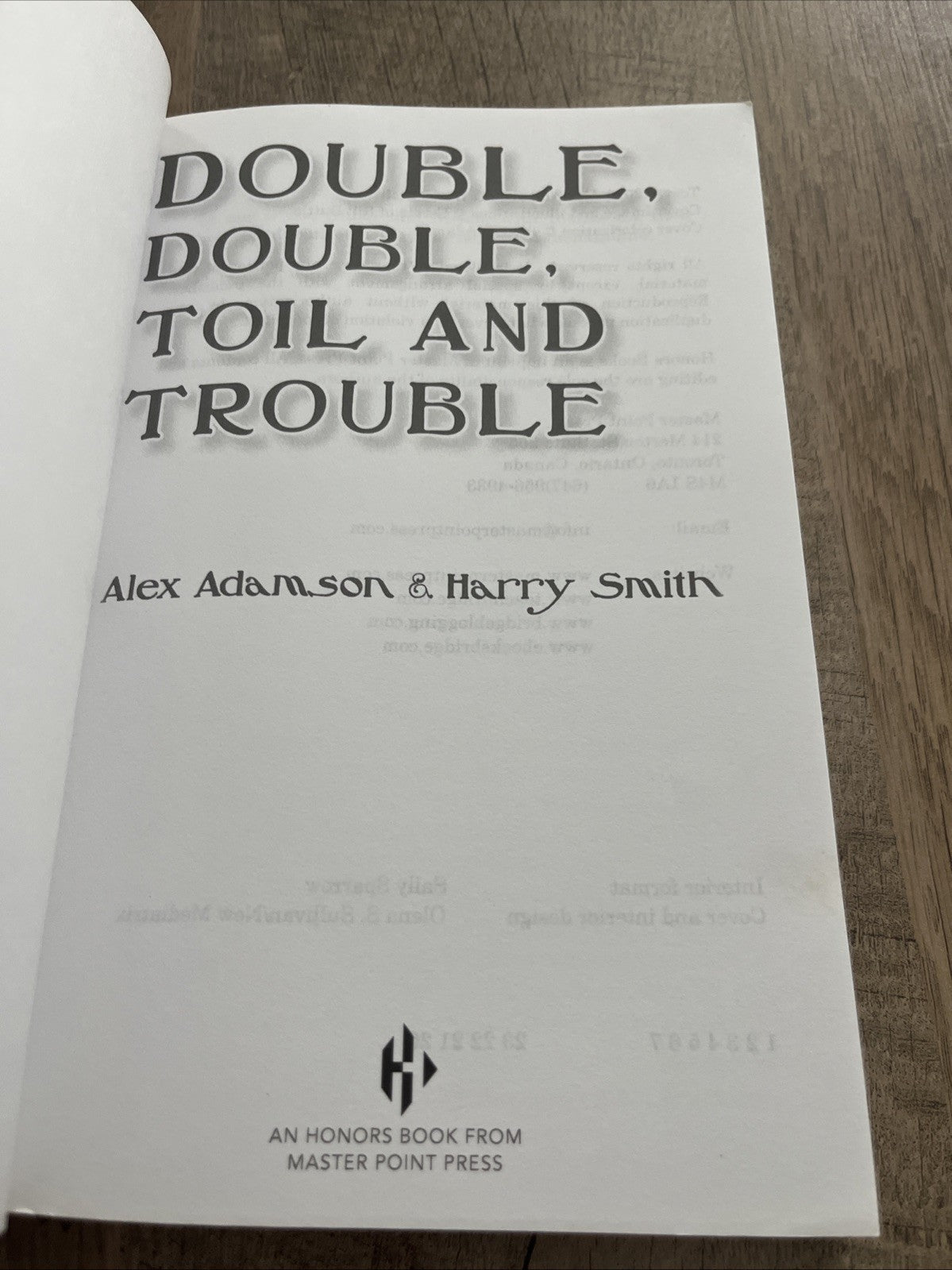 Double, Double, Toil and Trouble by Alex Adamson & Harry Smith, Soft Paperback