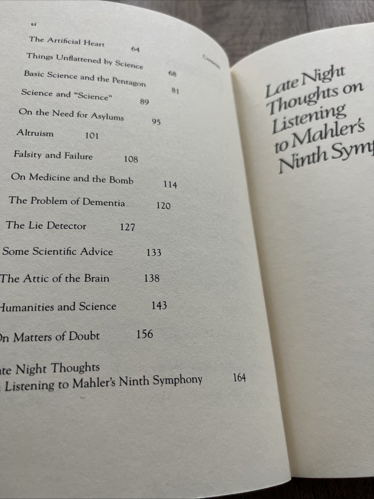 Late Night Thoughts on Listening to Mahler's Ninth Symphony by Lewis Thomas 1983