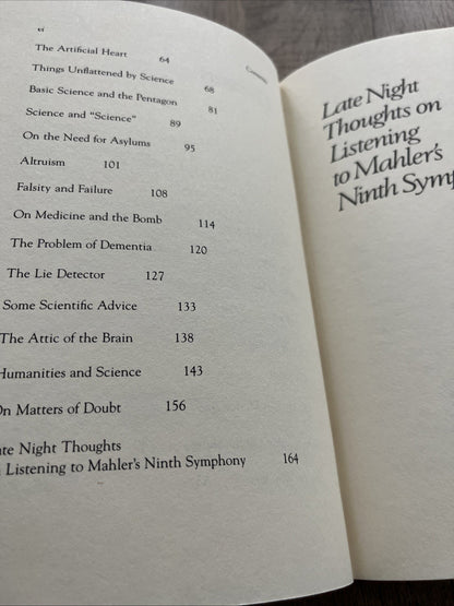 Late Night Thoughts on Listening to Mahler's Ninth Symphony by Lewis Thomas 1983