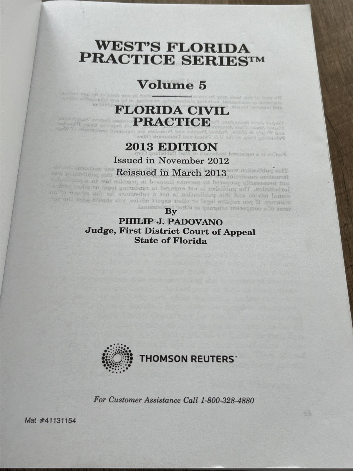 Florida Civil Practice Volume 5, 2013 Edition Philip J. Padovano