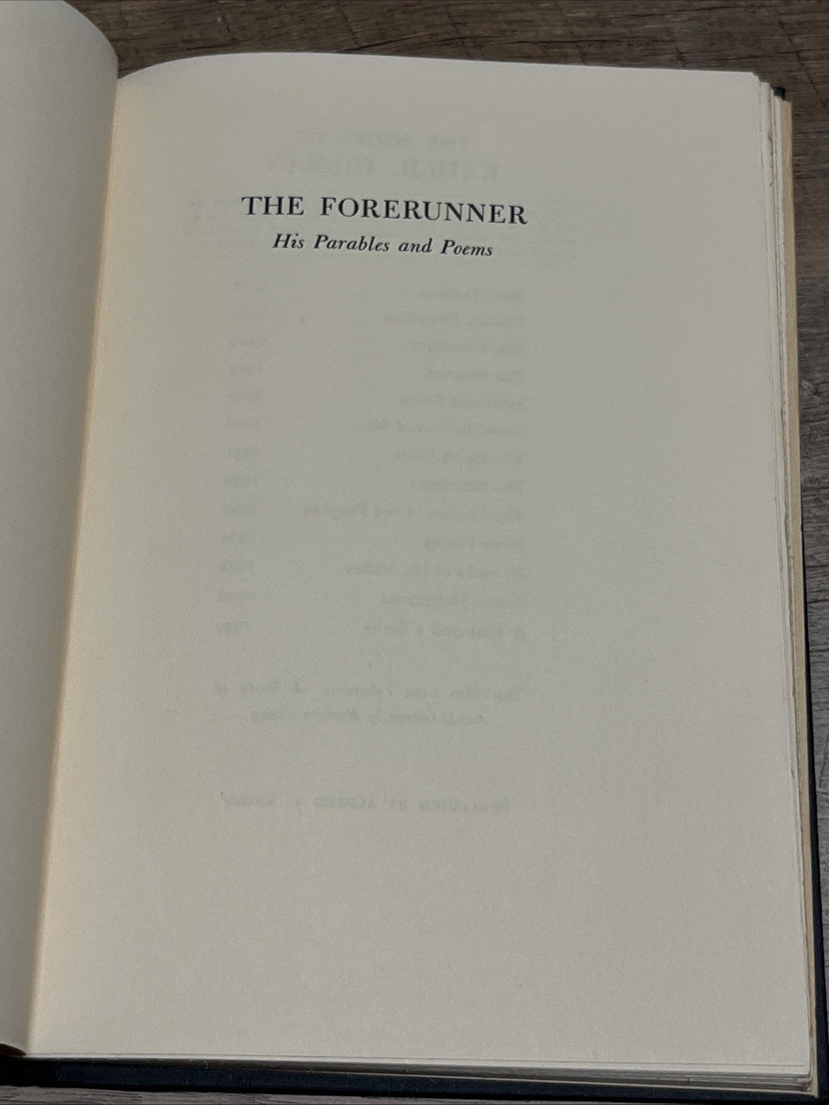 The Forerunner His Parables and  Poems Kahlil Gibran 14th Printing 1965