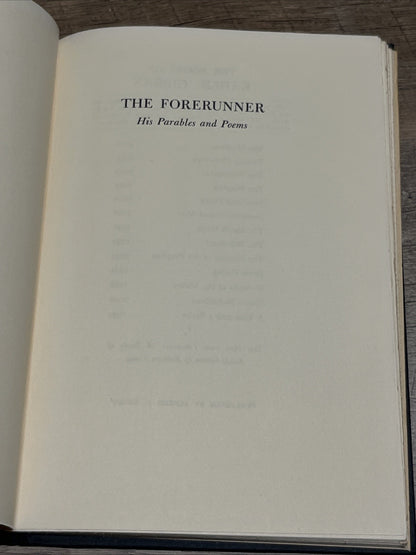 The Forerunner His Parables and  Poems Kahlil Gibran 14th Printing 1965