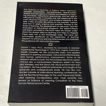 The Science of Learning: A Systems Theory Approach -By Robert T Hays