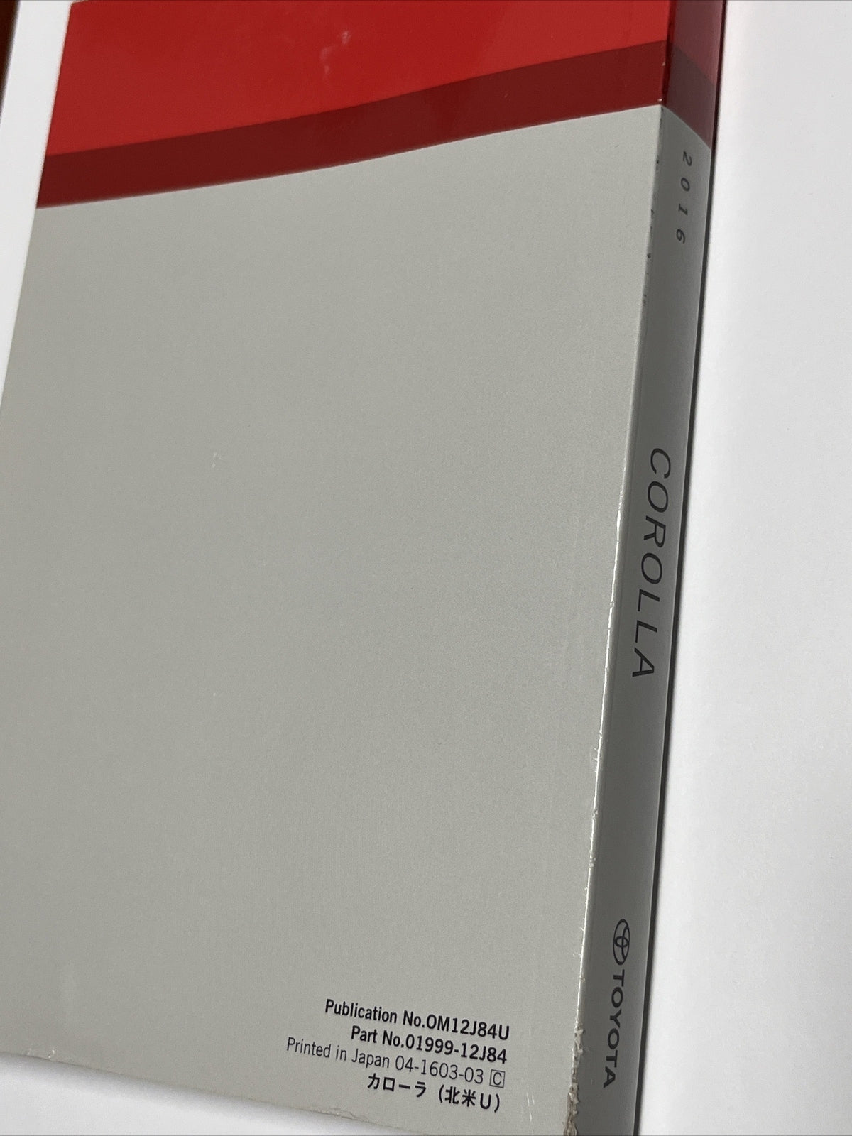 2016 TOYOTA COROLLA OWNERS MANUAL GUIDE SEDAN L S LE ECO PLUS PREMIUM I4 1.8L