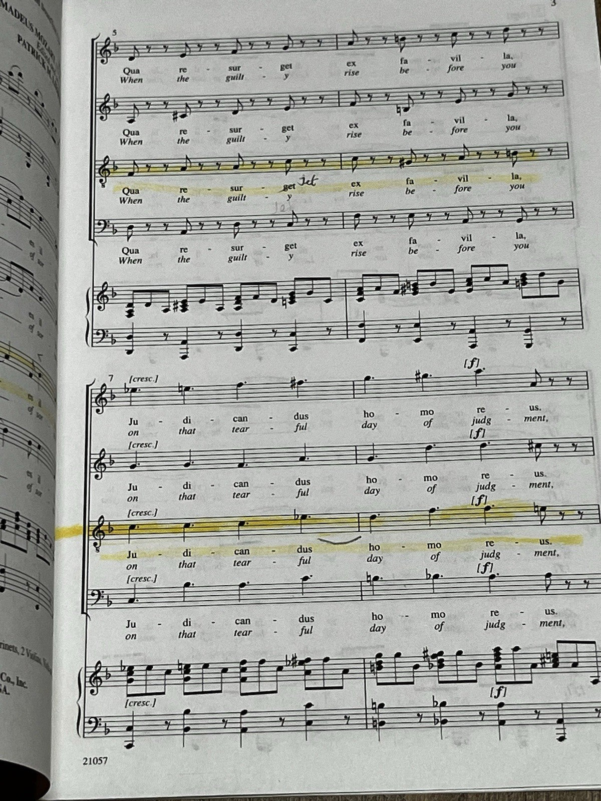 Lacrimosa (from Requiem) 21057 SATB With Keyboard Requiem Wolfgang Amadeus Moza