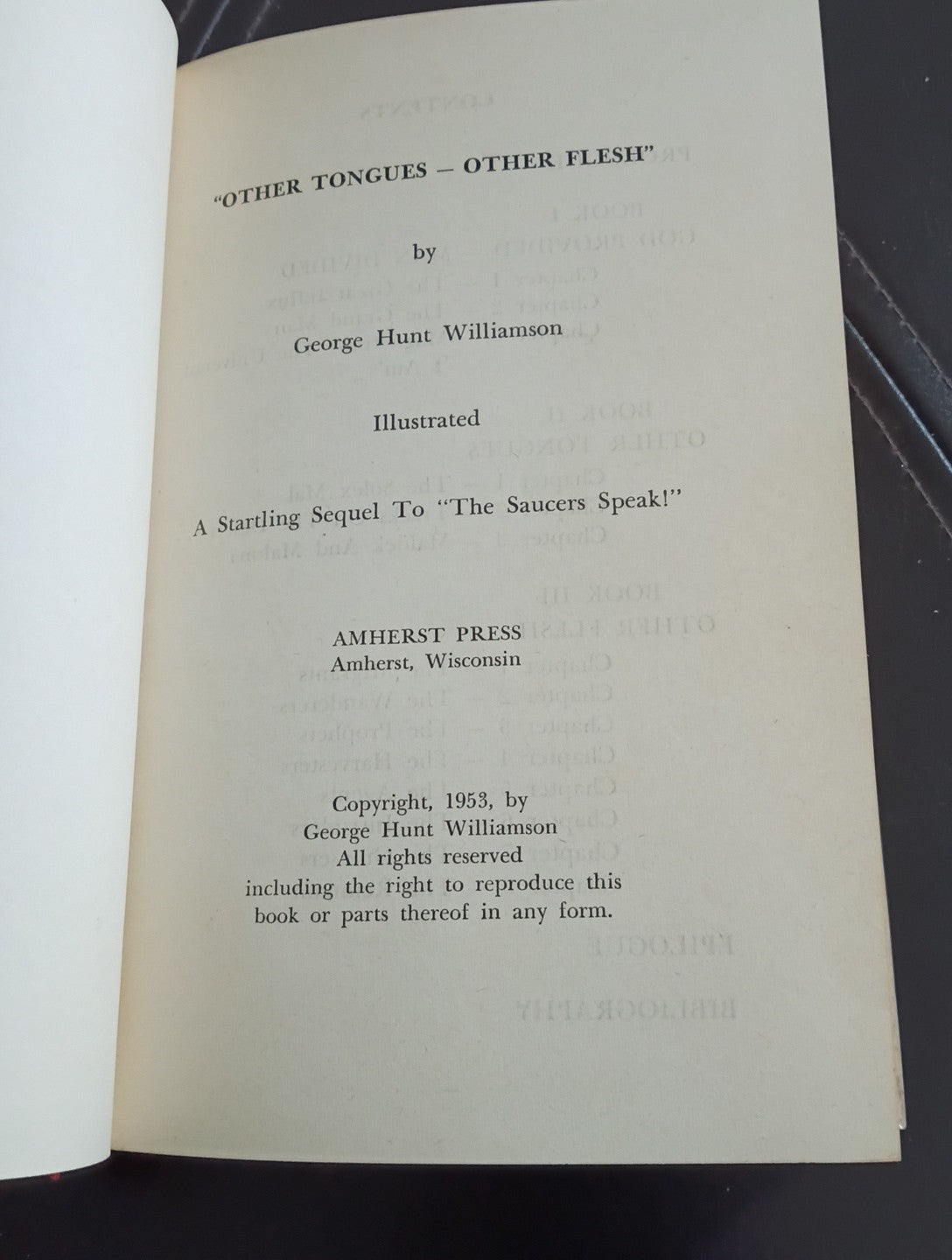 Other Tongues Other Flesh 1st Ed By George Hunt Williamson 1953 