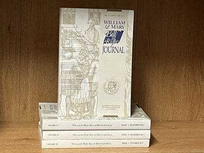 William & Mary Bill of Rights Journal Volume 21, Issue 2 & 4, Vol. 20 Issue 1 &2