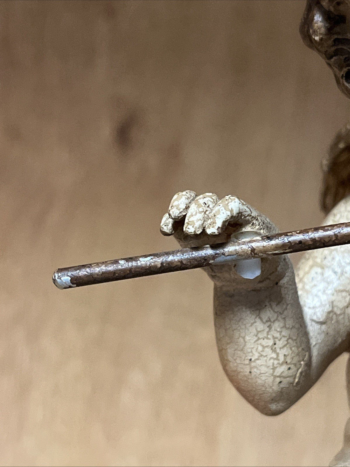 Figure Angel with Flute on Ball made of Artificial Resin (9 x 22 cm)