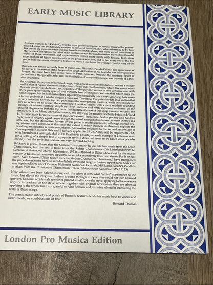 Antoine Busnois 5 French Songs For 3 Voices Or Instruments EML,174 Songs Sheet