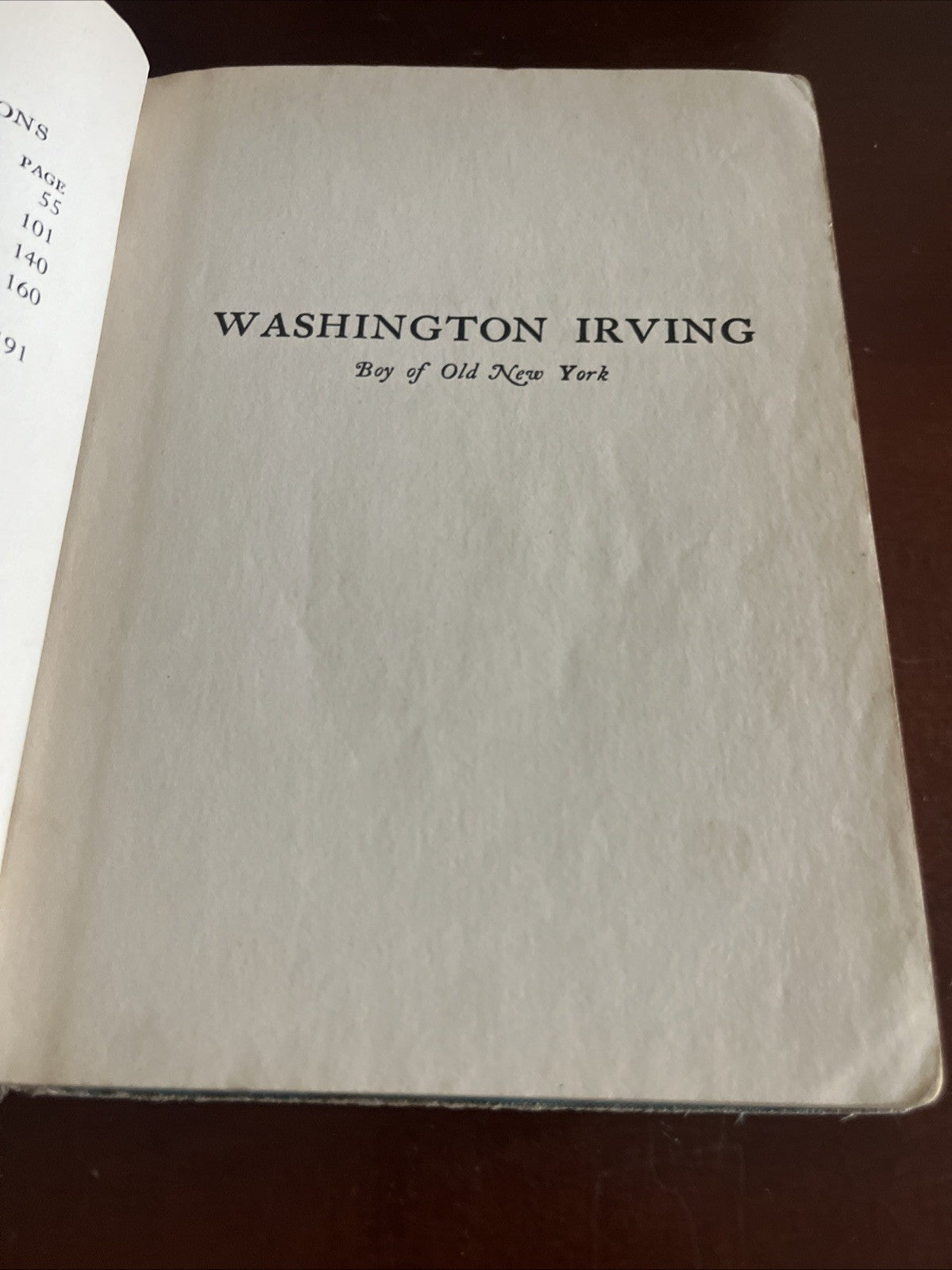 Washington Irving 1 st Edition Boy of Old New York Mabel Cleland Widdener 1946