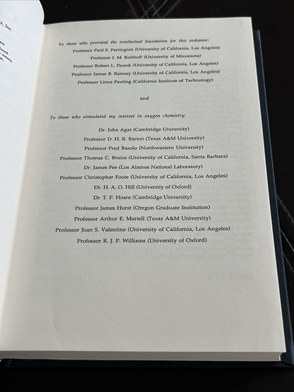 Oxygen Chemistry by Donald T Sawyer: Used