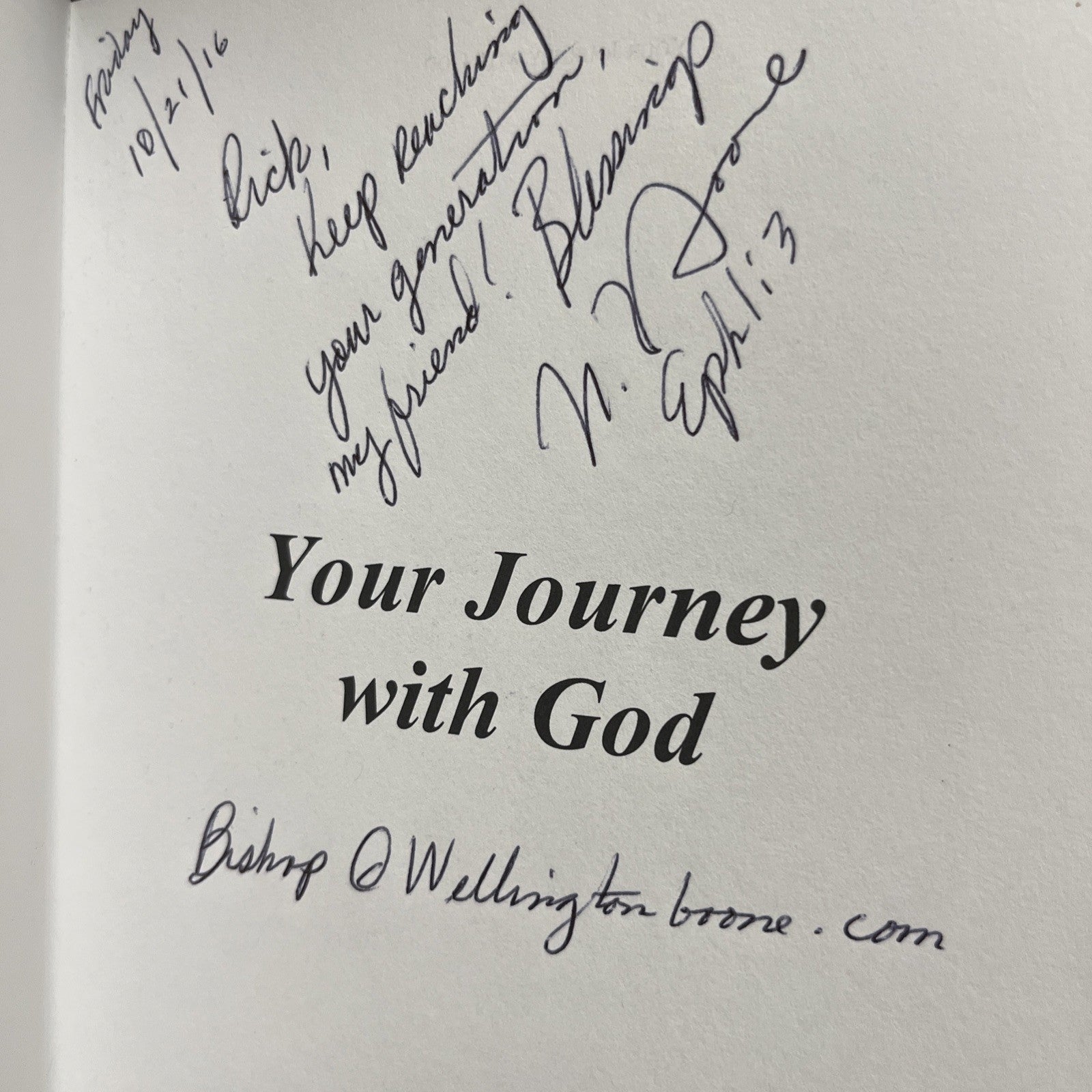 Your. Journey With God: Your Personal Accountability..By Wellington Boone (2015)
