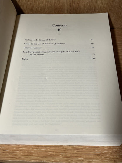 John Bartlett's Familiar Quotations 6th Edition Justin Kaplan 1992