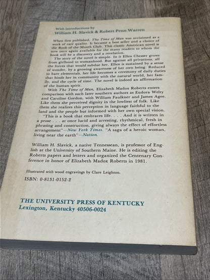 The Time of Man Elizabeth Madox Roberts 1982 Paperback