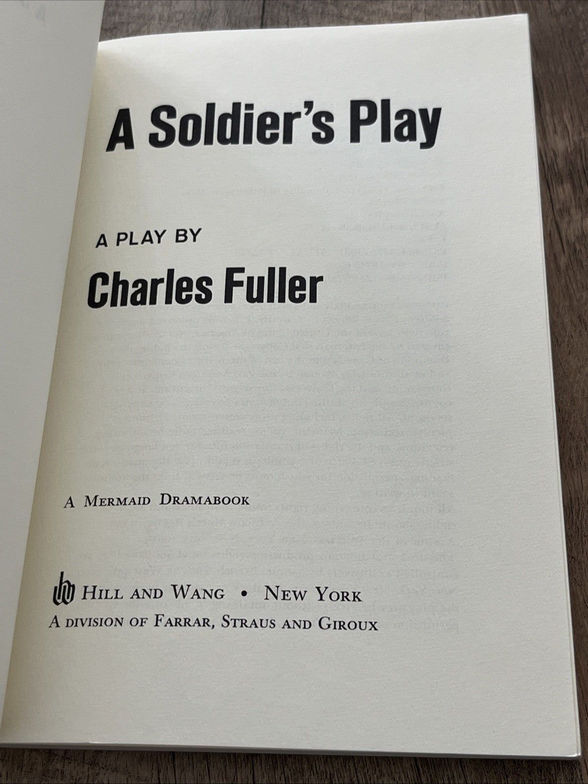 A Soldier's Play: A Play by Charles Fuller Winner Of The Pulitzer For Drama 1982