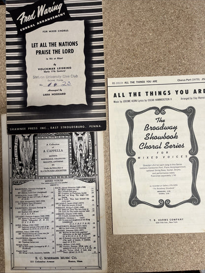 Vintage Sheet Music Broadway Showbook Choral Series/CAPPELLA Motets Madrigals..
