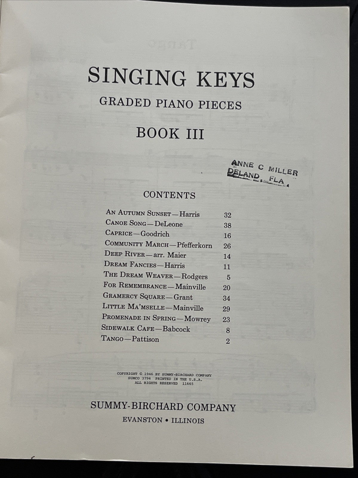 Singing Keys Graded Piano Pieces Book 3 and 5  ( 1946 / 1947 )