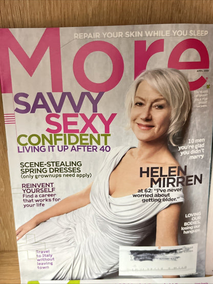 4 Pc MORE MAGAZINE, HELEN MIRREN, CYNTHIA NIXON, DANA DELANY, KAREN ALLEN 2008