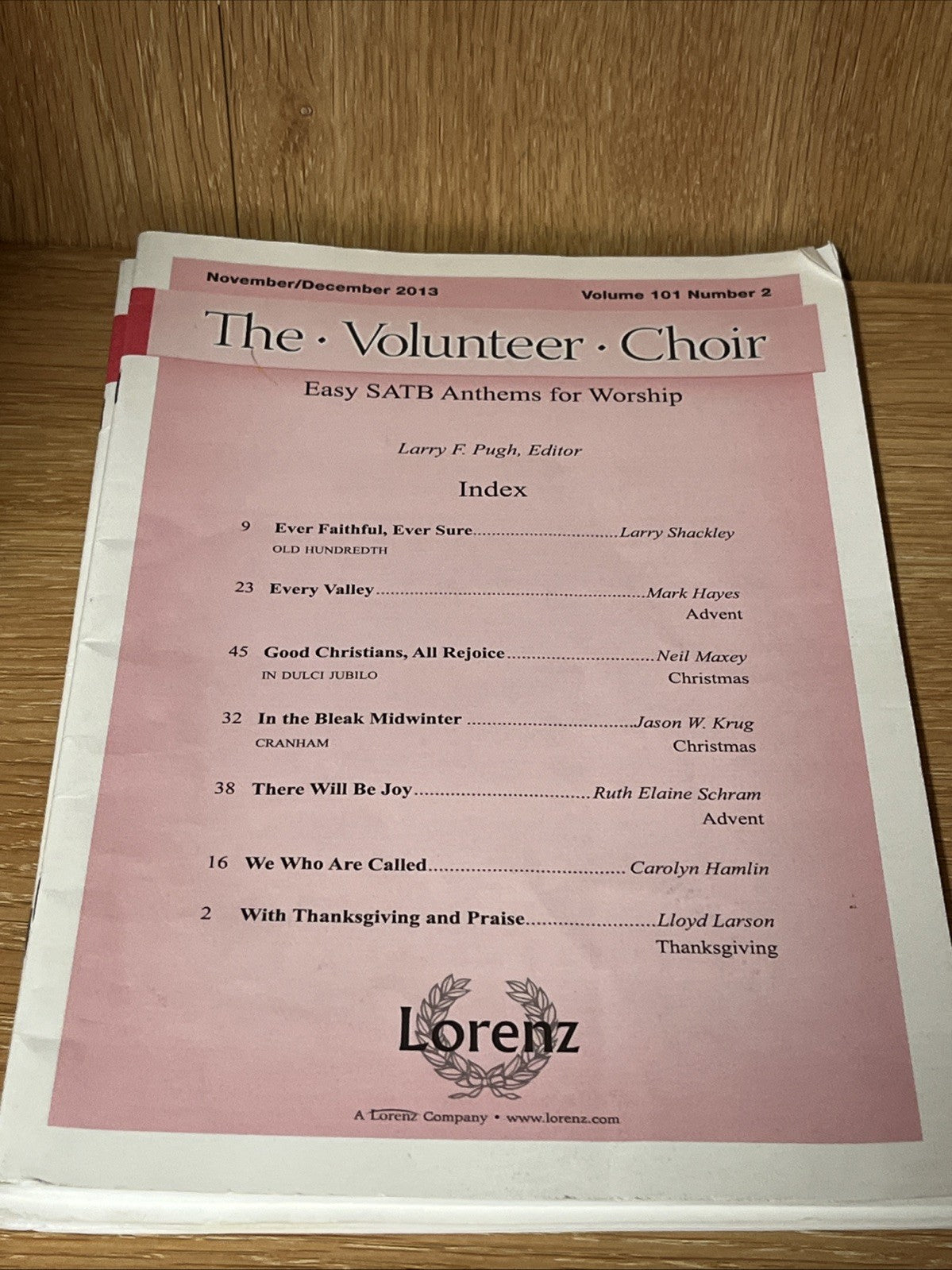 Volunteer Choir Nov/Dec 2013 Easy SATB Anthems for Worship Lot of 20