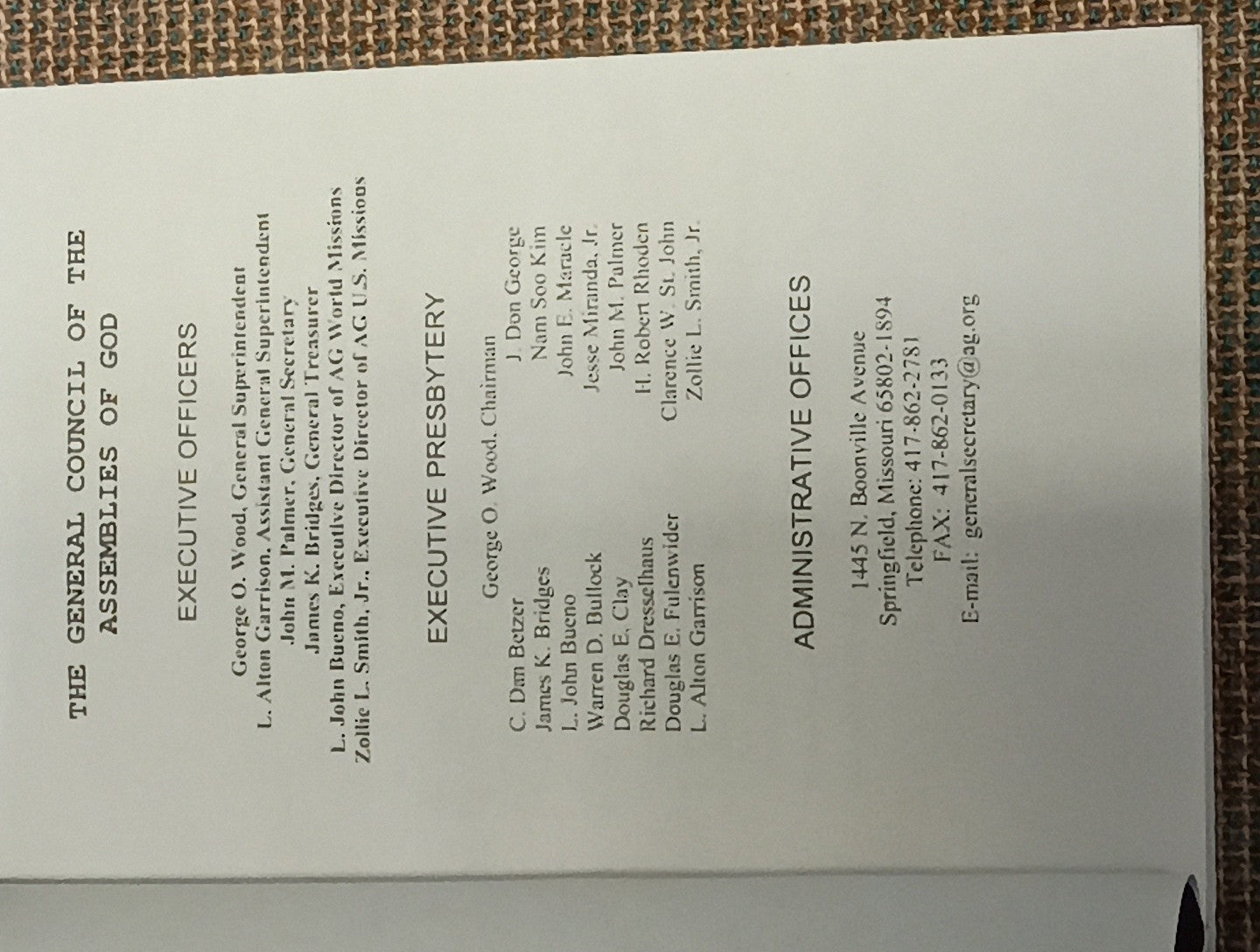 Minutes: the 52nd Session of the General Council of the Assemblies of God  