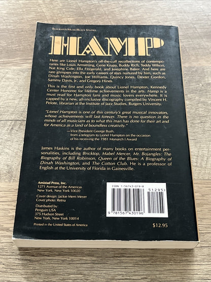 Hamp By Lionel Hampton With James Haskins 1993
