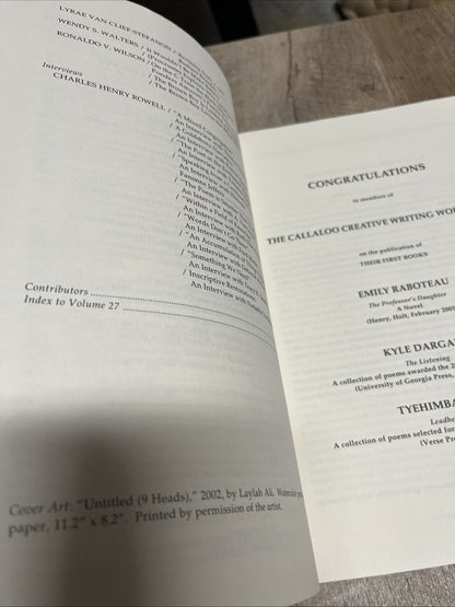 Callaloo  Vol 27, No 4 Charles Henry Rowell Fall 2004 African-American Poetry