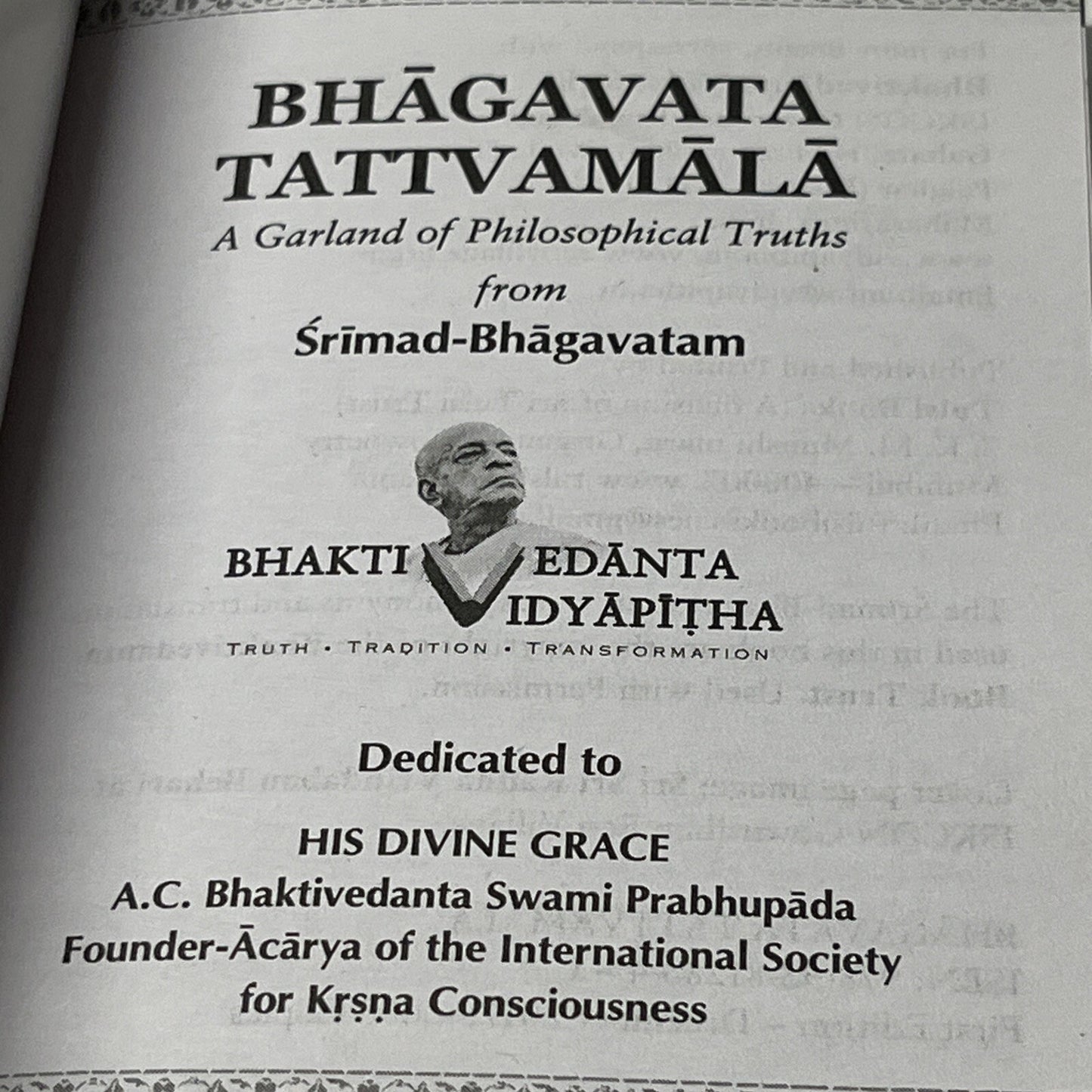 Bhagavata Tattavamala - A Garland of Philosophical Truths
