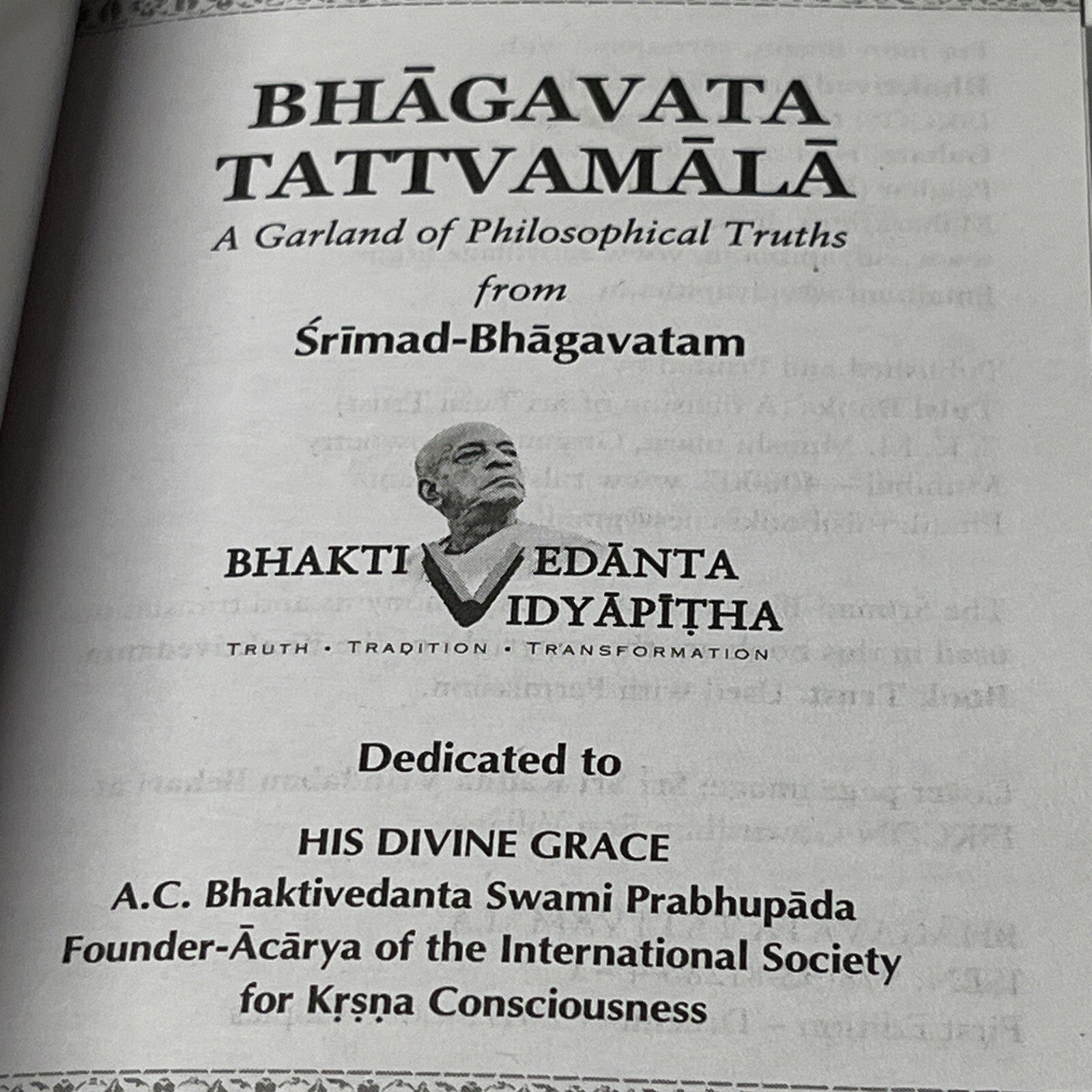 Bhagavata Tattavamala - A Garland of Philosophical Truths
