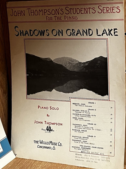 John Thompson’s Students Series Piano Sheet Music Shadow On Grand Lake & Calm As
