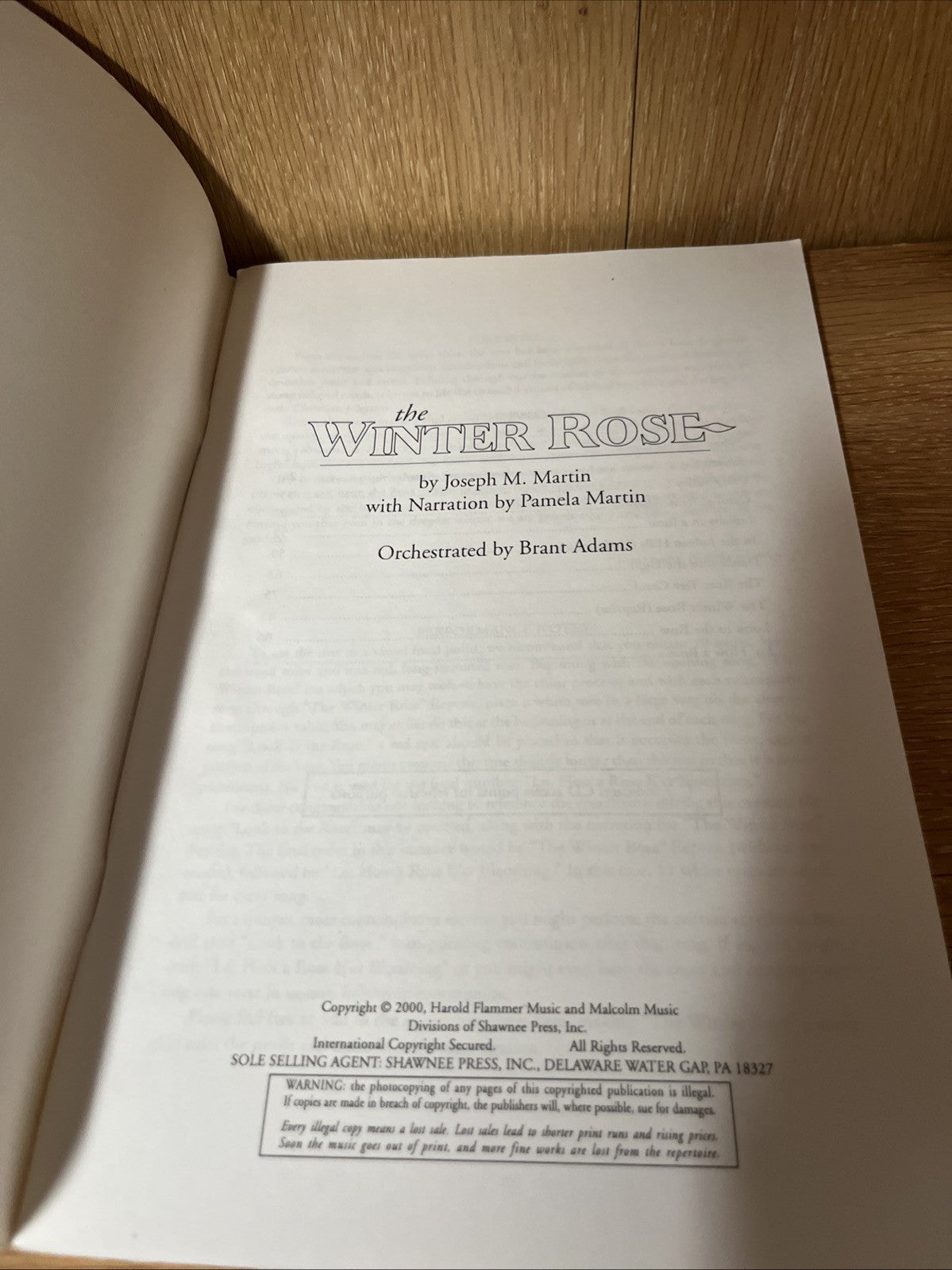 Lot of 8 The Winter Rose SATB Composed by Joseph M. Martin, Shawnee Press No CD