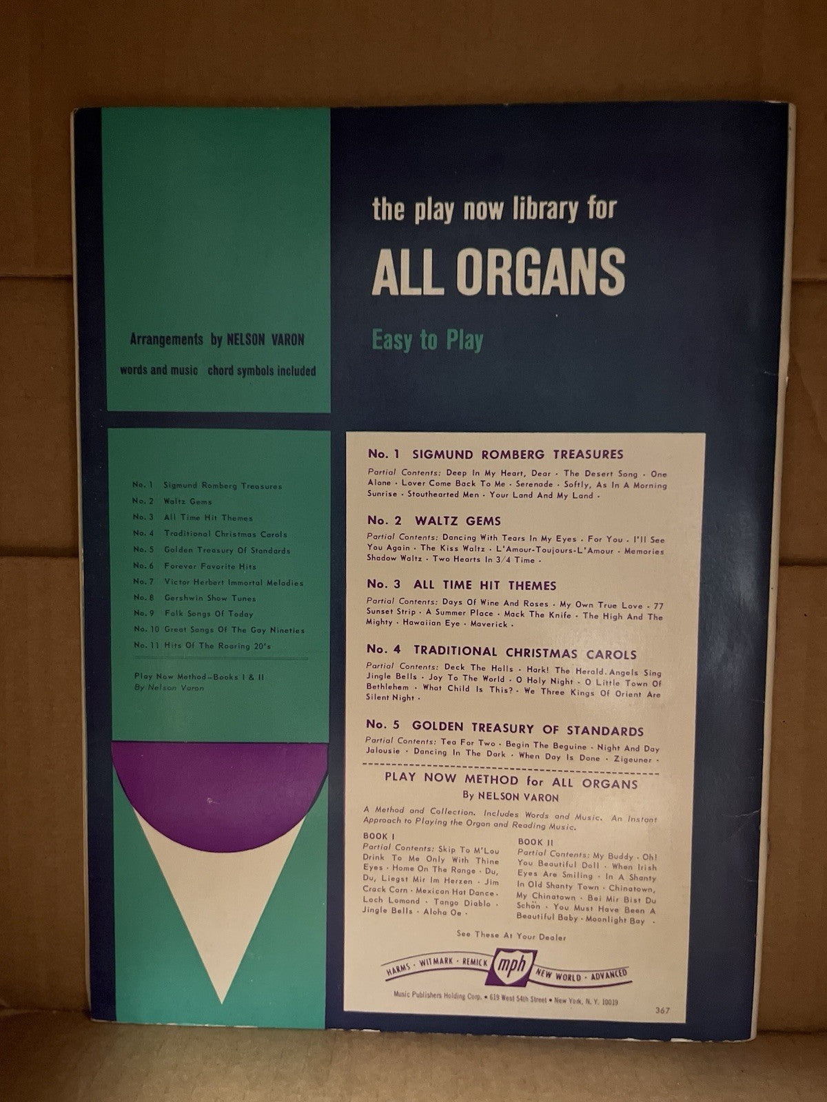 Great Songs of the Gay Nineties arrangements Nelson Varon,All Organs No.10  1966