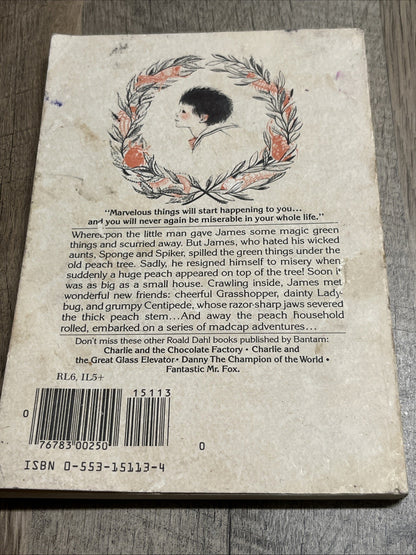 James and the Giant Peach by Raold Dahl 1980 Bantam Skylark First Edt Paperback