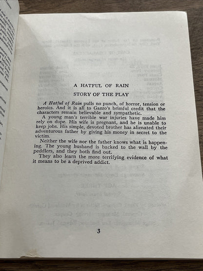 A Hatful of Rain Michael V. Gazzo ~ Acting Edition ~ Script Play ~ 1984