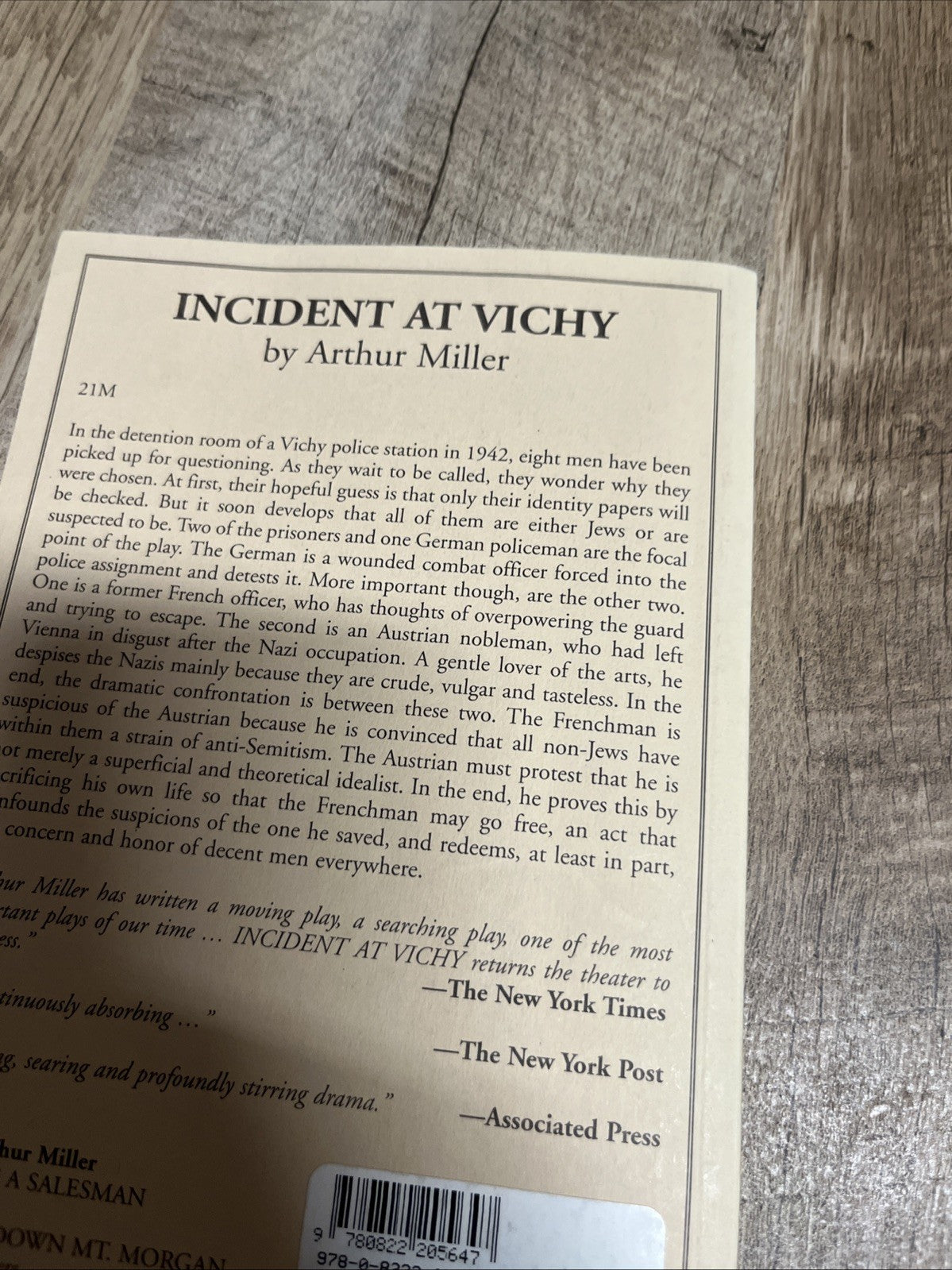 Incident At Vichy Arthur Miller 1994