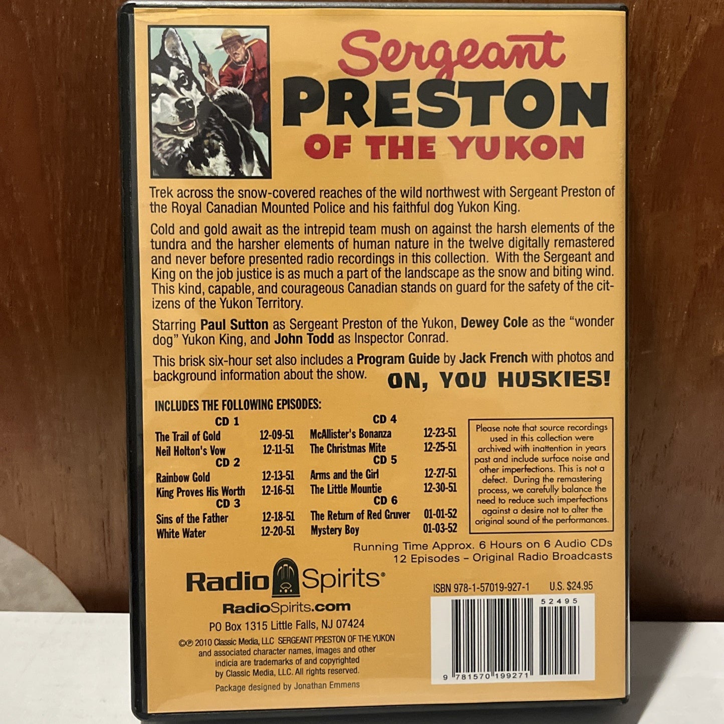 Sergeant Preston of the Yukon Klondike Gold 6 CD’s Radio Spirits
