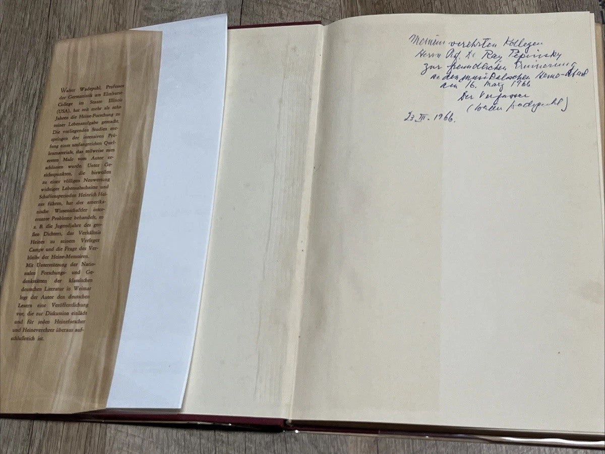 BEITRAGE ZUR DEUTSCHEN KLASSIK WALTER WADEPUHL HEINE-STUDIEN 1956